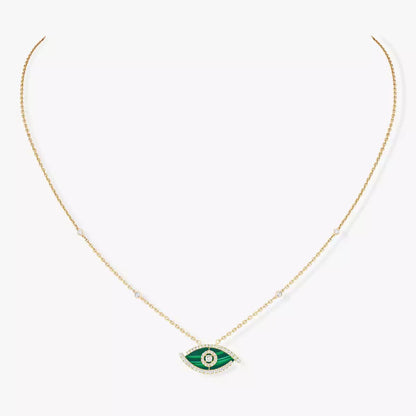 [Stars Jewelry]Lucky Eye Diamond Necklace in Rose Gold and Turquoise