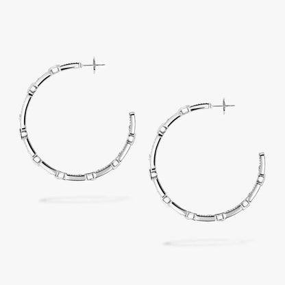 [[Stars Jewelry]Move Link Diamond Hoop Earrings