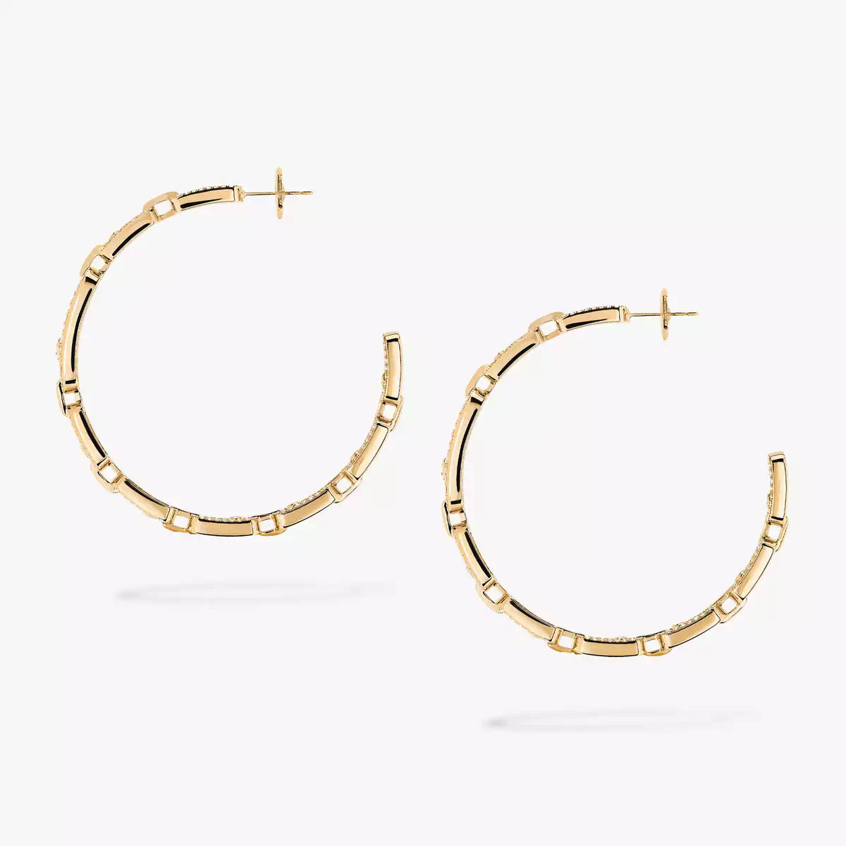 [[Stars Jewelry]Move Link Diamond Hoop Earrings