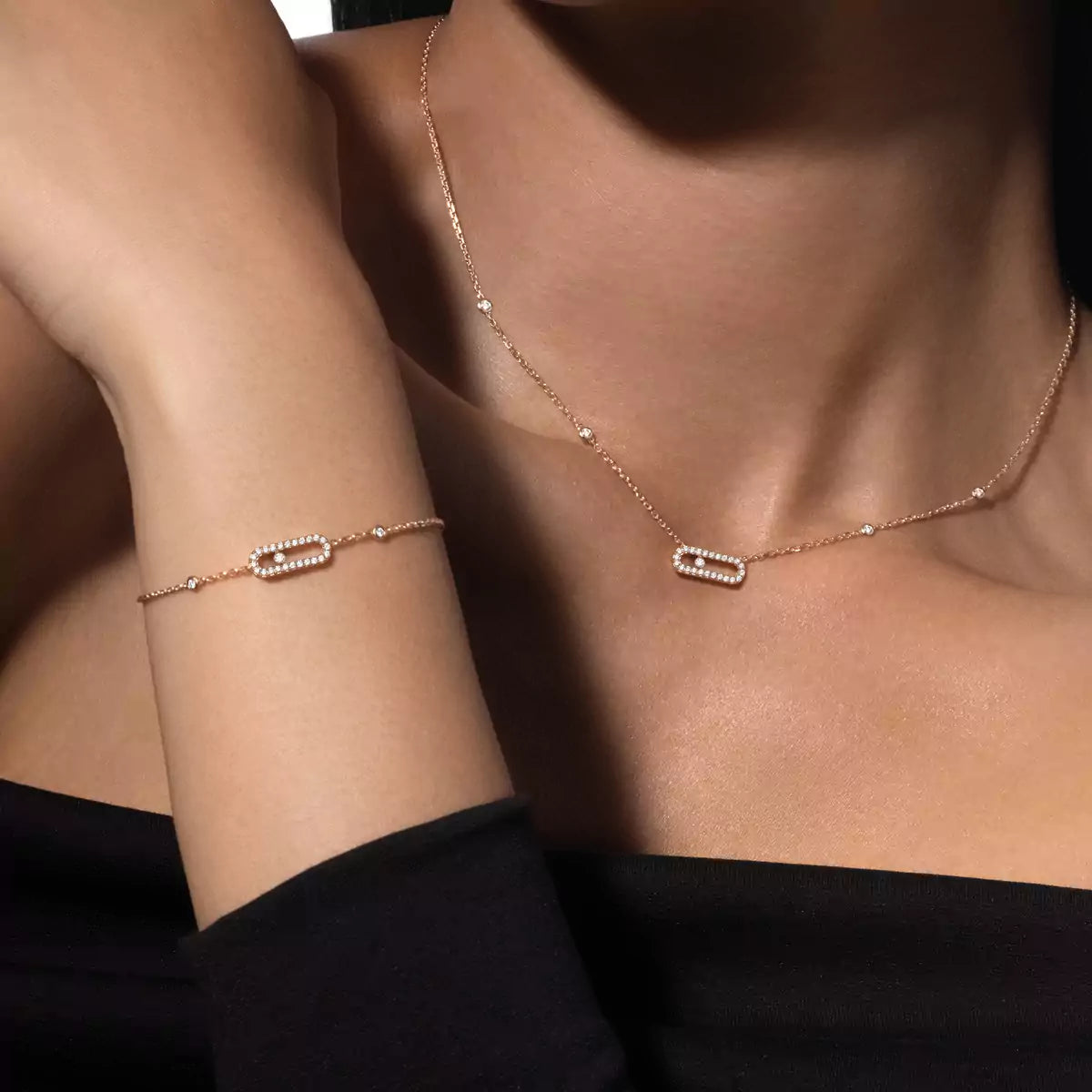 [Stars Jewelry]Diamond Necklace Move Uno