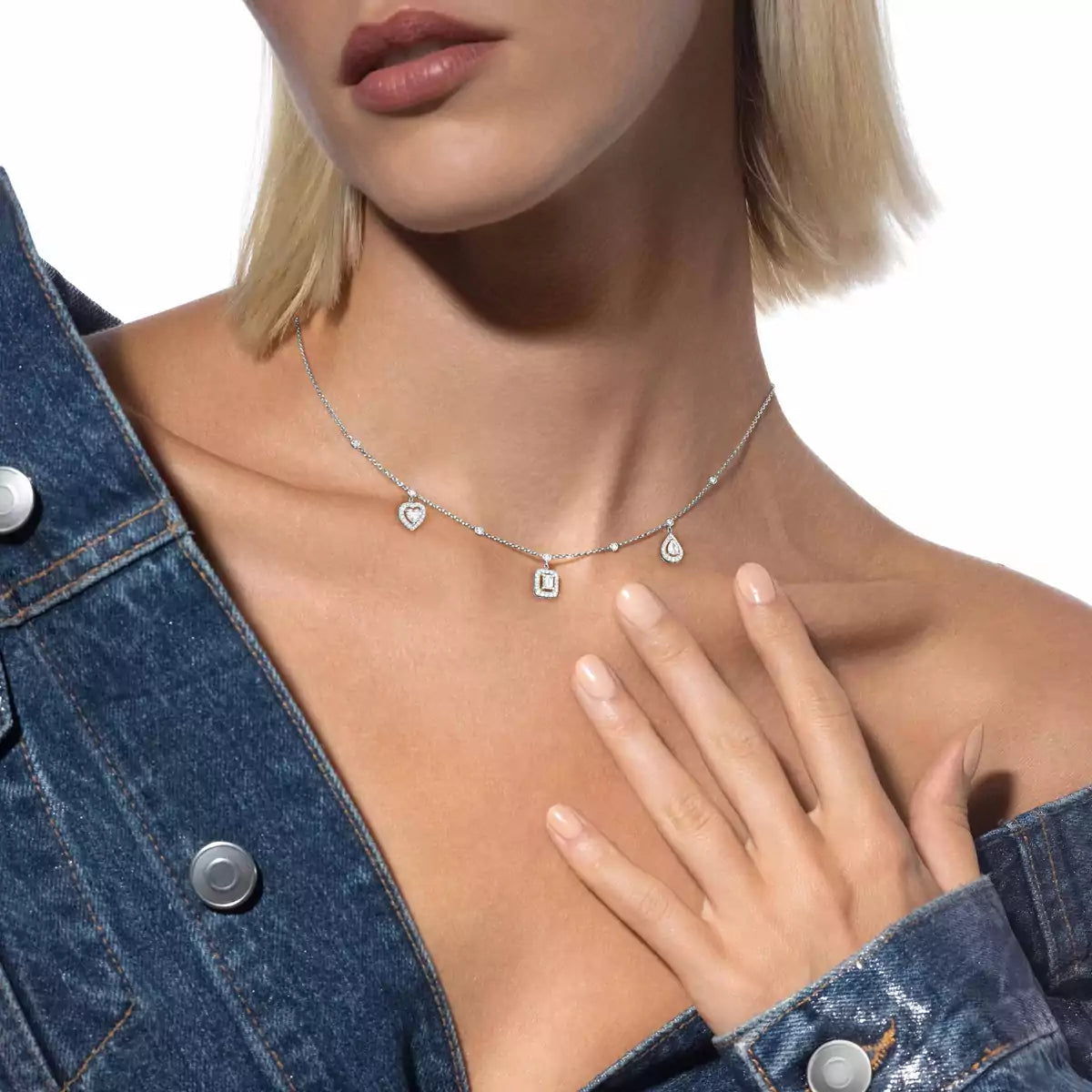 [Stars Jewelry]My Twin Diamond Necklace in Silver