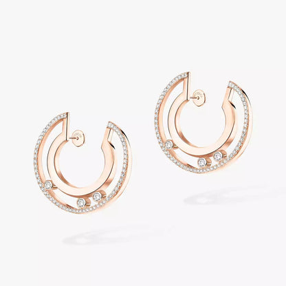 [Stars Jewelry]Move Romane Small Diamond Hoop Earrings