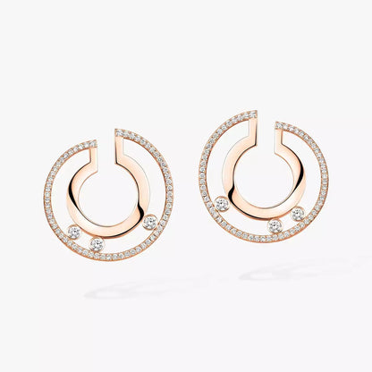 [Stars Jewelry]Move Romane Small Diamond Hoop Earrings