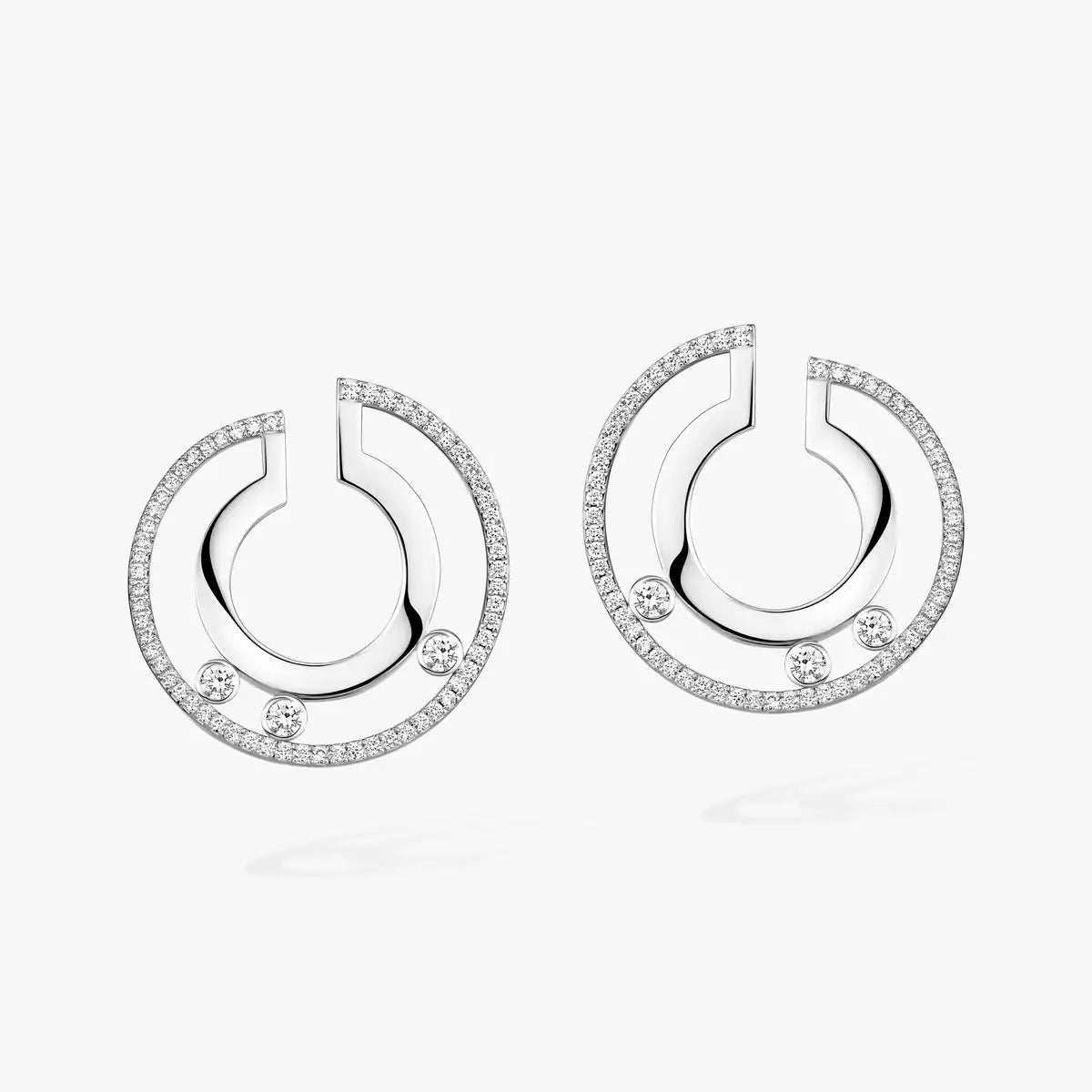 [Stars Jewelry]Move Romane Small Diamond Hoop Earrings