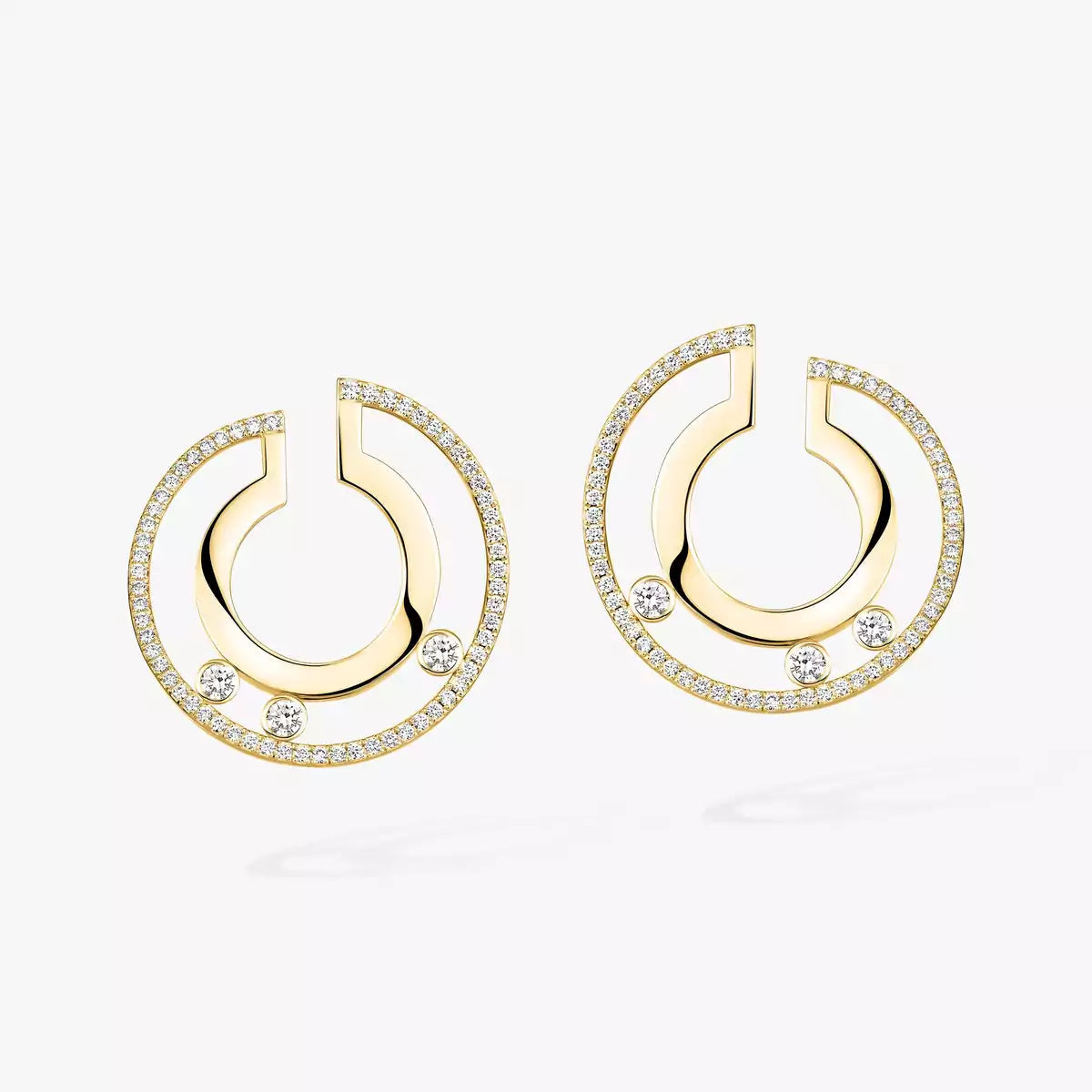 [Stars Jewelry]Move Romane Small Diamond Hoop Earrings