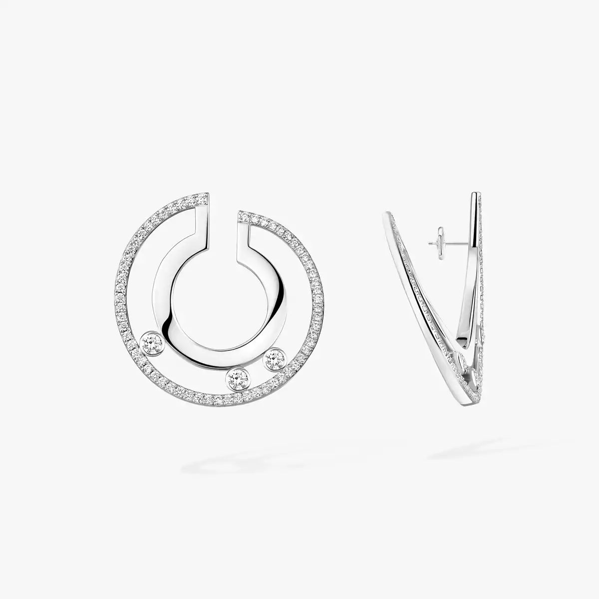 [Stars Jewelry]Move Romane Small Diamond Hoop Earrings