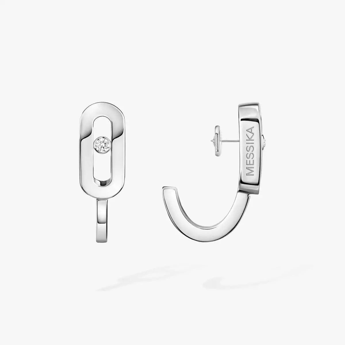 [Stars Jewelry]Diamond Mini Hoop Earrings Move Classique