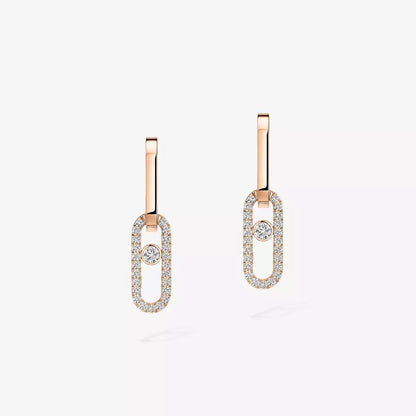 [Stars Jewelry]Move Link Diamond Earrings