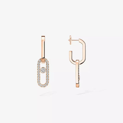 [Stars Jewelry]Move Link Diamond Earrings