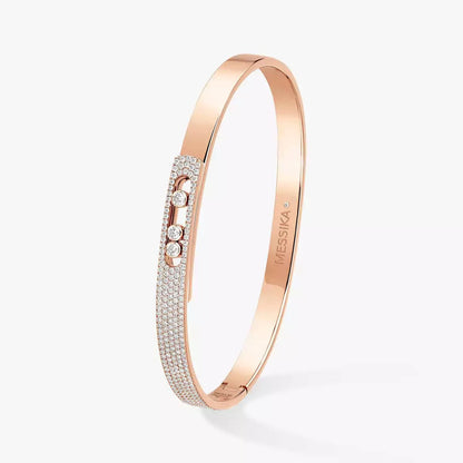 [Stars Jewelry]Move Noa Rose Gold Pavé Diamond Bangle Bracelet