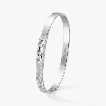 [Stars Jewelry]Move Noa Rose Gold Pavé Diamond Bangle Bracelet