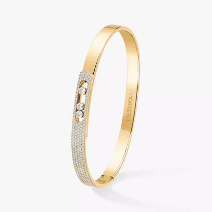 [Stars Jewelry]Move Noa Rose Gold Pavé Diamond Bangle Bracelet