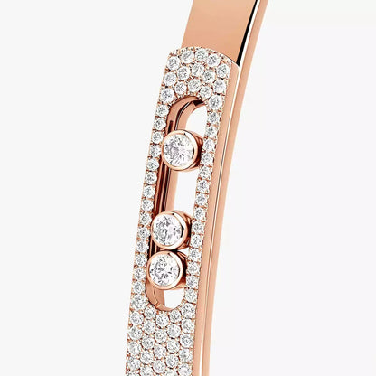 [Stars Jewelry]Move Noa Rose Gold Pavé Diamond Bangle Bracelet