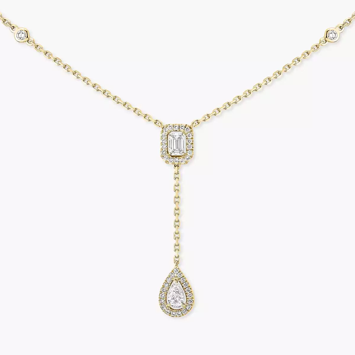 [Stars Jewelry]Gold Diamond Tie Necklace