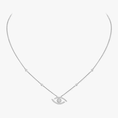 [Stars Jewelry]Pave_ Diamond Necklace Lucky Eye