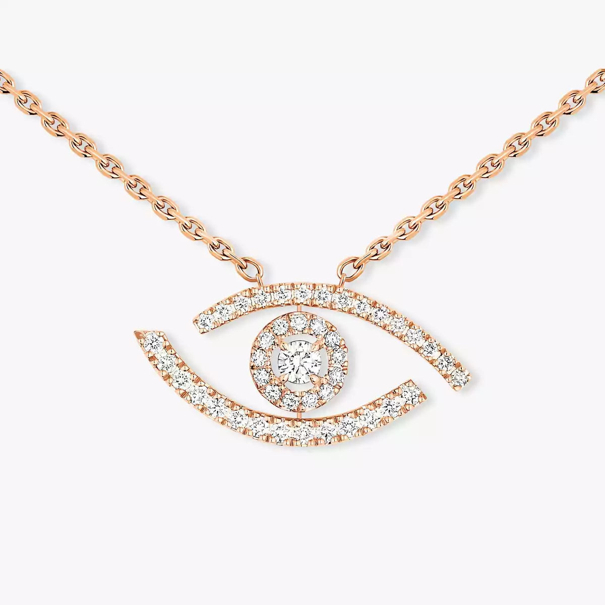 [Stars Jewelry]Pave_ Diamond Necklace Lucky Eye