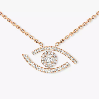 [Stars Jewelry]Pave_ Diamond Necklace Lucky Eye