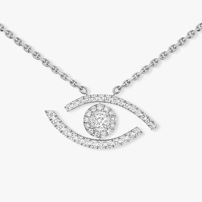 [Stars Jewelry]Pave_ Diamond Necklace Lucky Eye
