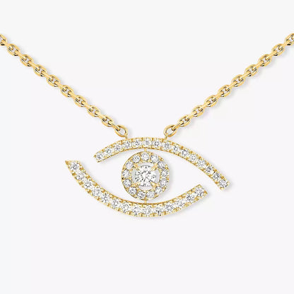 [Stars Jewelry]Pave_ Diamond Necklace Lucky Eye