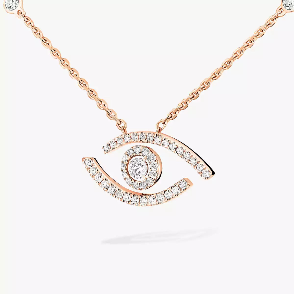 [Stars Jewelry]Pave_ Diamond Necklace Lucky Eye