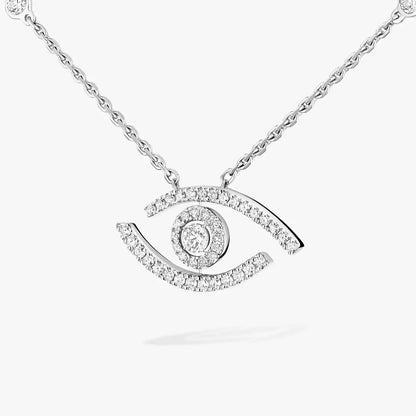 [Stars Jewelry]Pave_ Diamond Necklace Lucky Eye