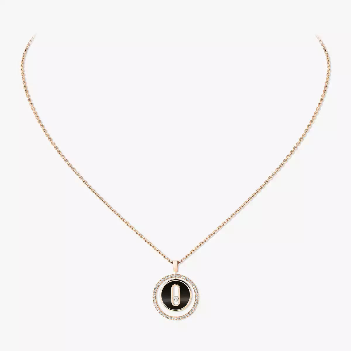 [Stars Jewelry]Lucky Move Diamond Necklace in Rose Gold and White Mother-of-Pearl