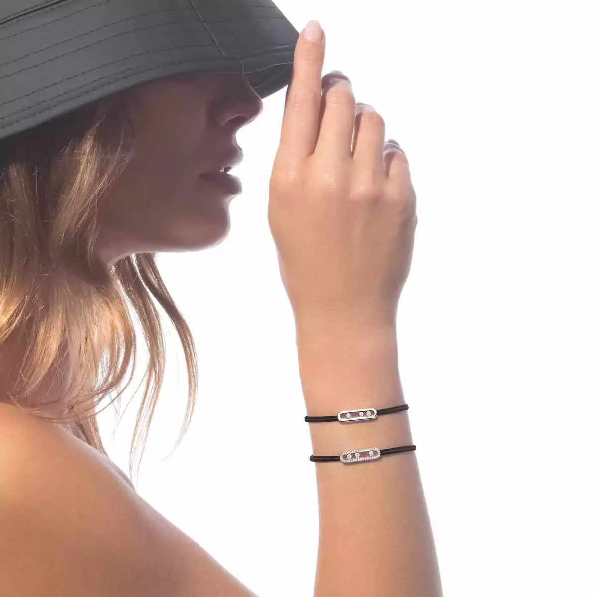 [Stars Jewelry]mk Care(s) pink cord pavé bracelet