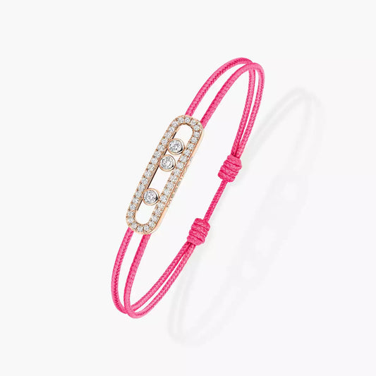 [Stars Jewelry]mk Care(s) pink cord pavé bracelet
