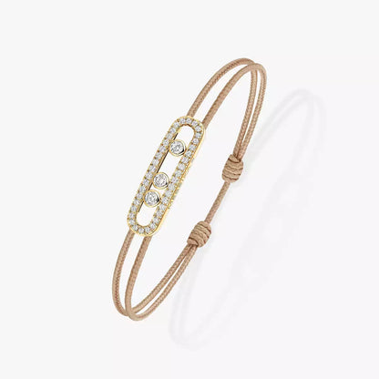 [Stars Jewelry]mk Care(s) pink cord pavé bracelet