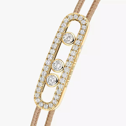 [Stars Jewelry]mk Care(s) pink cord pavé bracelet