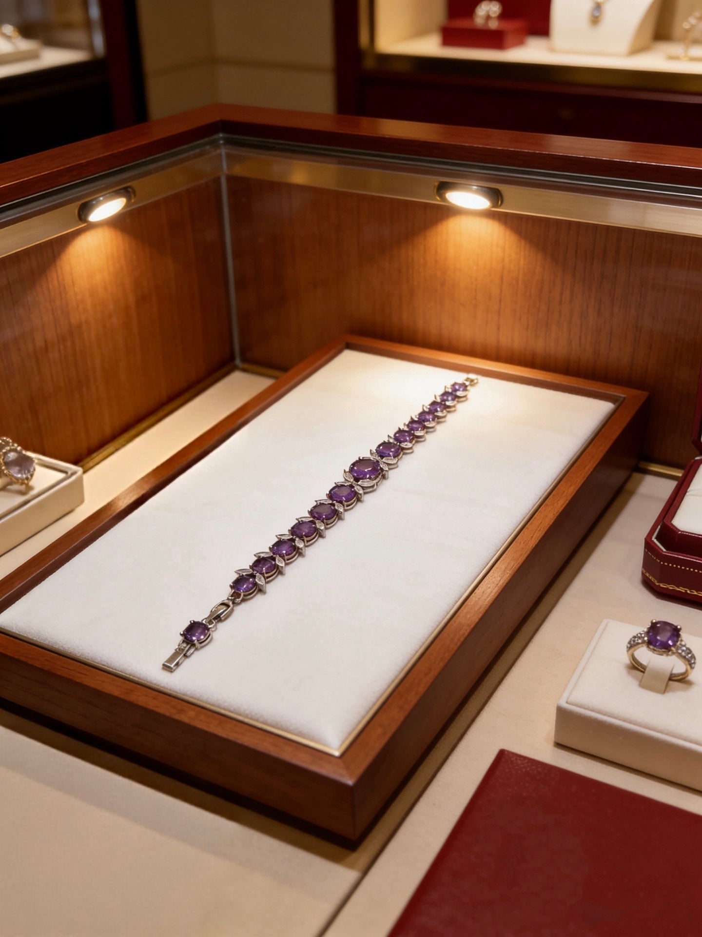 [Star Jewelry] Amethyst Leaf Motif Bracelet