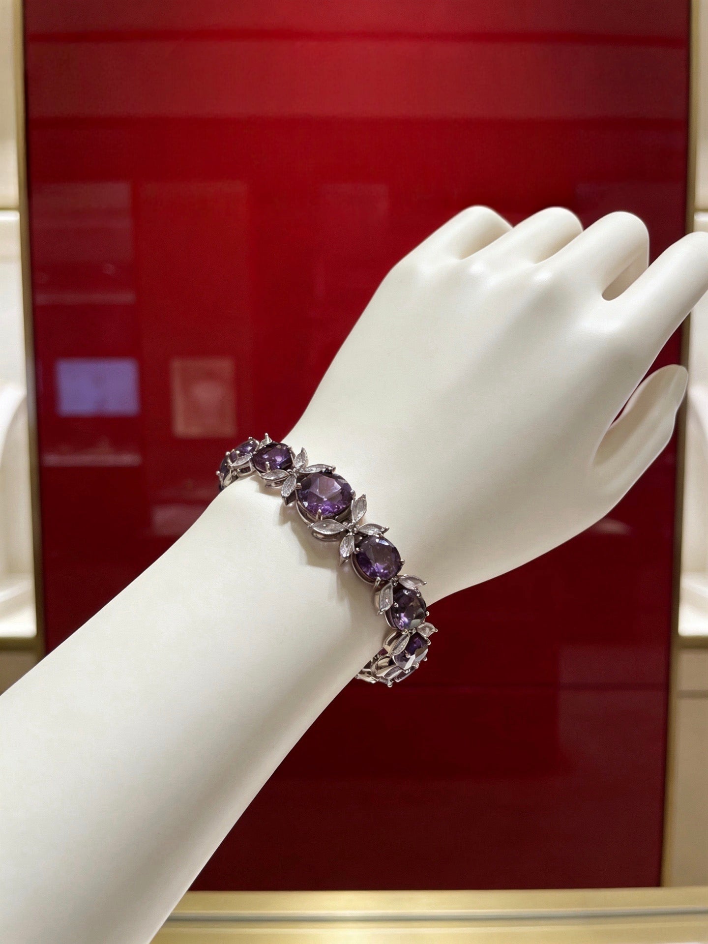 [Star Jewelry] Amethyst Leaf Motif Bracelet