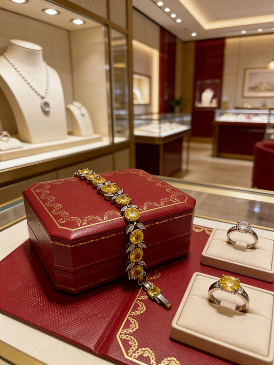 [Star Jewelry] Citrine Floral Leaf Bracelet