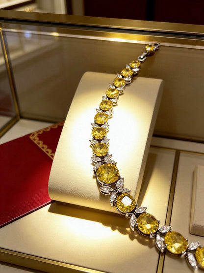 [Star Jewelry] Citrine Floral Leaf Bracelet