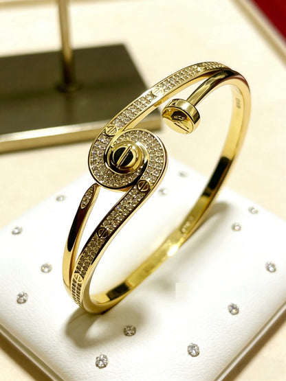 [Star Jewelry] Cartier Juste un Clou Nail Series Spinning Diamond Bracelet
