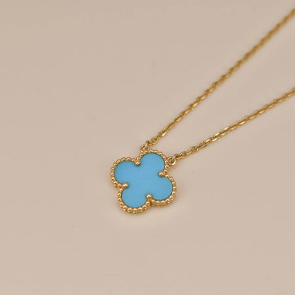 [Star Jewelry]CLOVER 15MM VINTAGE TURQUOISE NECKLACE