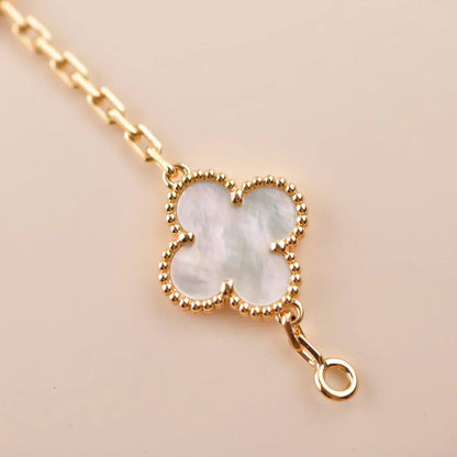 [Star Jewelry]CLOVER WHITE PEARL MOP 5 MOTIF BRACELET COLLECTION