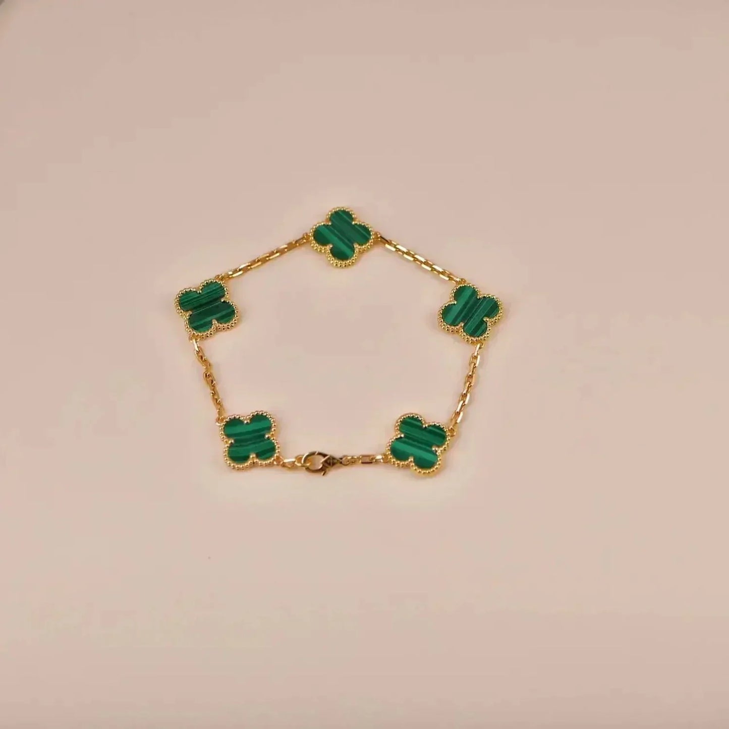 [Star Jewelry] CLOVER 5 MOTIF MALACHITE BRACELET COLLECTION
