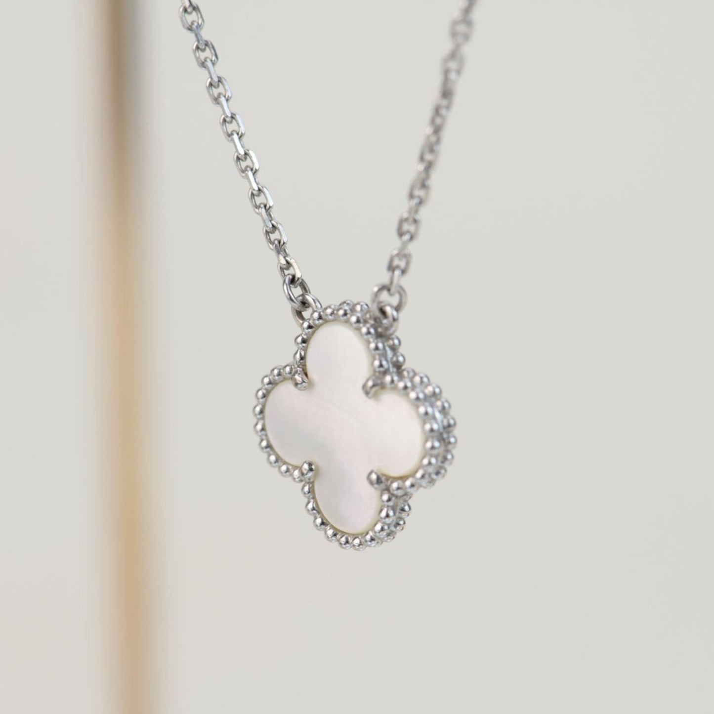 [Star Jewelry]CLOVER  15MM WHITE MOTHER-OF-PEARL SILVER