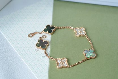 [Star Jewelry] CLOVER 5 MOTIF GRAY MOP BRACELET COLLECTION