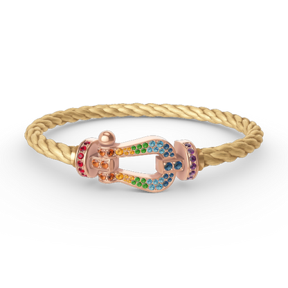 [Star Jewelry]FORCE LARGE HORSESHOE  COLORED DIAMOND BRACELET ROSE GOLD