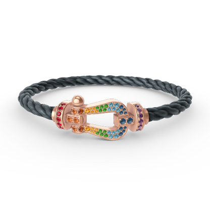 [Star Jewelry]FORCE LARGE HORSESHOE  COLORED DIAMOND BRACELET ROSE GOLD