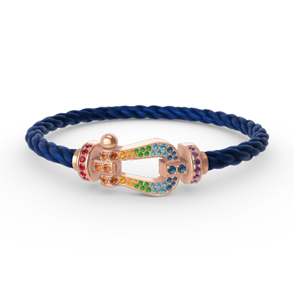 [Star Jewelry]FORCE LARGE HORSESHOE  COLORED DIAMOND BRACELET ROSE GOLD