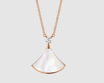 [Star Jewelry]DREAM NECKLACE WHITE MOP PINK GOLD 1 DIAMOND