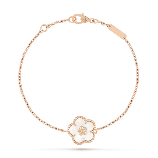 [Star Jewelry]LUCKY WHITE MOP PLUM BLOSSOM  BRACELET