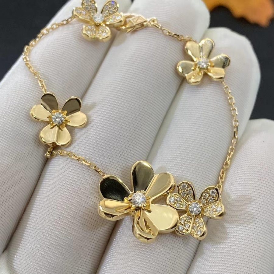 [Star Jewelry]FRIVOLE GOLD 5 FLOWERS BRACELET