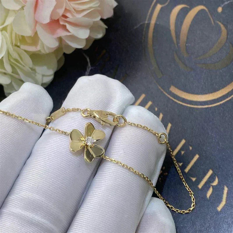 [Star Jewelry]FRIVOLE GOLD FLOWER PINK MALACHITE BRACELET