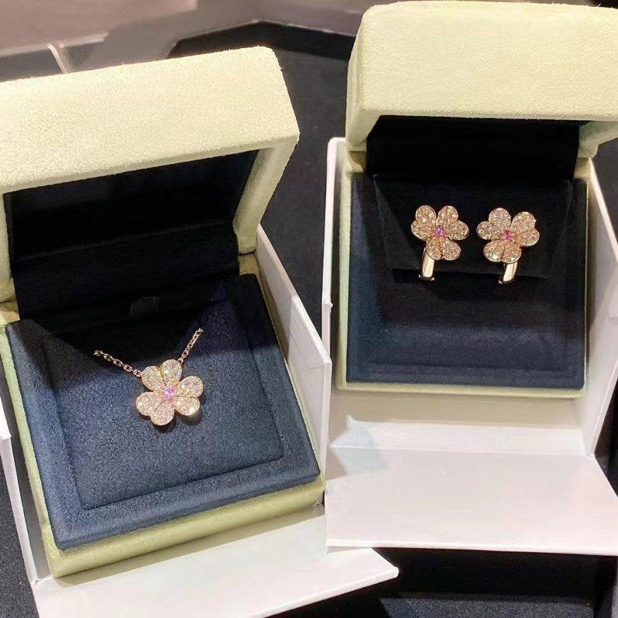 [Star Jewelry]FRIVOLE ROSE GOLD FLOWER DIAMOND NECKLACE