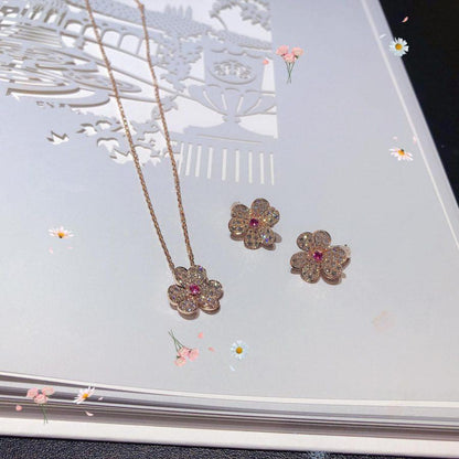 [Star Jewelry]FRIVOLE PINK GOLD FLOWER DIAMOND EARRINGS