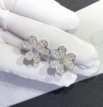 [Star Jewelry]FRIVOLE SILVER FLOWER DIAMOND EARRINGS